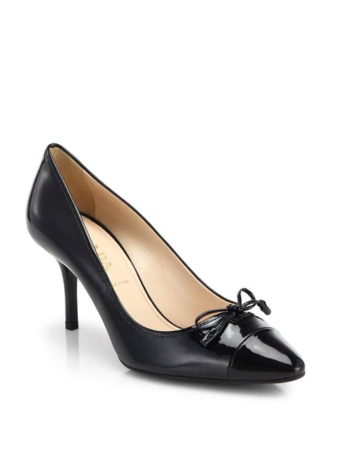 prada leather bow pumps